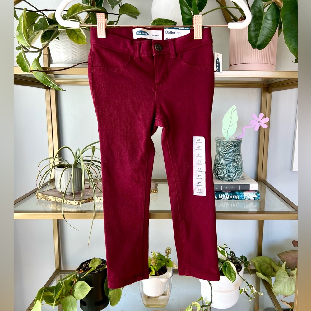 Old Navy Maroon Ballerina Jeggings in 4T